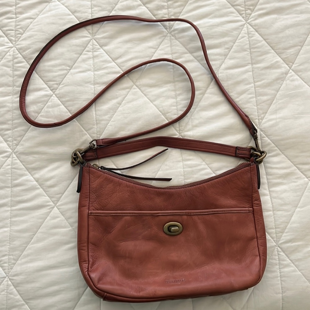 Vintage Margot leather cognac bag removable crossbody strap
